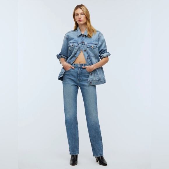 Madewell The Tall '90s Straight Jean in Rondell Wash: Crease Edition - Picture 1 of 6